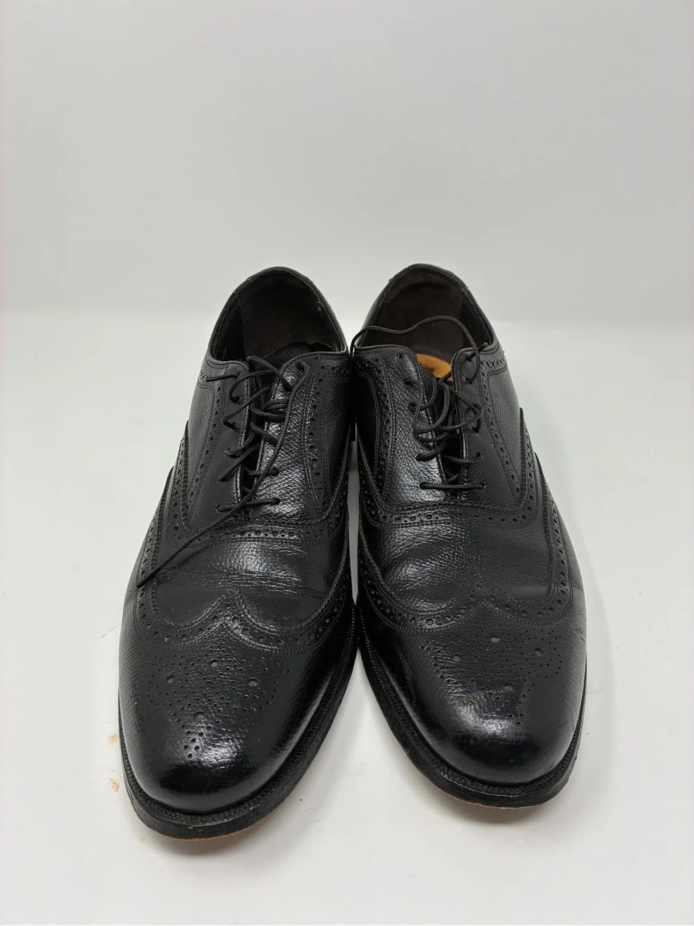 Florsheim Classic Black Genuine Leather Wingtip Oxford Dress Shoes - Men